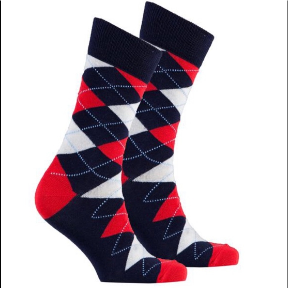 Men’s Denim Argyle Crew Socks